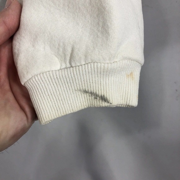 Vintage Niehaus Sweatshirt USA Made Long Sleeve by Lee XL White 90s Button Neck - Picture 7 of 11